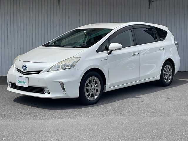 トヨタ プリウス α S チューンブラック 長野県 2013(平25)年 6.2万km ホワイトパールクリスタルシャイン 社外メモリナビ/フルセグ/BT/CD/DVD/バックカメラ/ETC/カーテンエアバッグ /オートライト/ハロゲンヘッドライト/オートエアコン/スマートキー