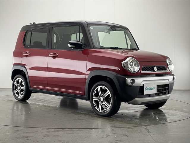 スズキ ハスラー X 宮崎県 2014(平26)年 6.8万km フェニックスレッドパール/ブルーイッシュブラックパール ツートンカラー/レーダーブレーキサポート/社外7インチSDナビ/ワンセグTV/シートヒーター/キセノンヘッドライト/純正15インチAW/アイドリングストップ/保証書