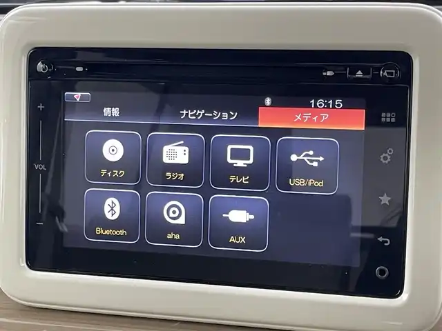 スズキ ラパン S 福岡県 2015(平27)年 4.8万km フレンチミントパールメタリック ワンオーナー　/純正ナビ（フルセグＴＶ）　/全方位カメラ　/ビルトインＥＴＣ　/衝突軽減ブレーキ　/横滑り防止装置　/アイドリングストップ　/シートヒーター　/プッシュスタート　/電動格納式ドアミラー　/プッシュスタート