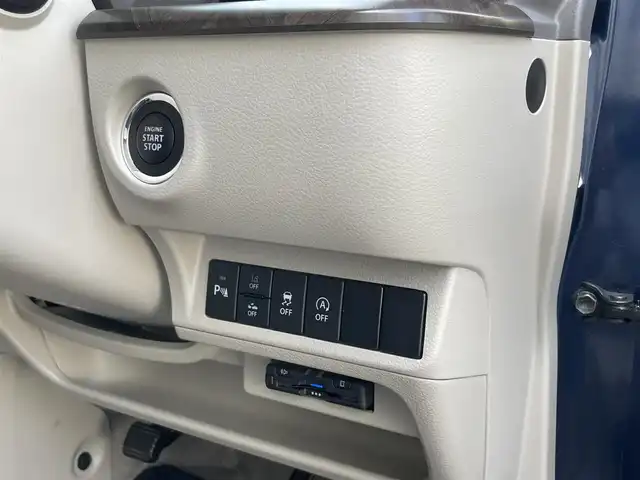 スズキ ラパン モード 静岡県 2021(令3)年 2.7万km ノクターンブルーパール/ホワイト 2トーンルーフ １オーナー/デュアルセンサーブレーキサポート　/社外ナビ　/地デジ　/全方位カメラ　/前席シートヒーター　/オートライト / 純正１４インチAW /デンカク  /ETC /スマートキー  /保証書　/取説