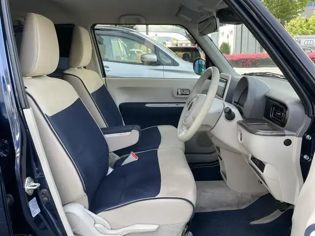 スズキ ラパン モード 静岡県 2021(令3)年 2.7万km ノクターンブルーパール/ホワイト 2トーンルーフ １オーナー/デュアルセンサーブレーキサポート　/社外ナビ　/地デジ　/全方位カメラ　/前席シートヒーター　/オートライト / 純正１４インチAW /デンカク  /ETC /スマートキー  /保証書　/取説