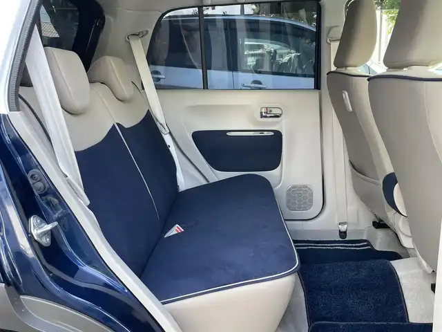 スズキ ラパン モード 静岡県 2021(令3)年 2.7万km ノクターンブルーパール/ホワイト 2トーンルーフ １オーナー/デュアルセンサーブレーキサポート　/社外ナビ　/地デジ　/全方位カメラ　/前席シートヒーター　/オートライト / 純正１４インチAW /デンカク  /ETC /スマートキー  /保証書　/取説