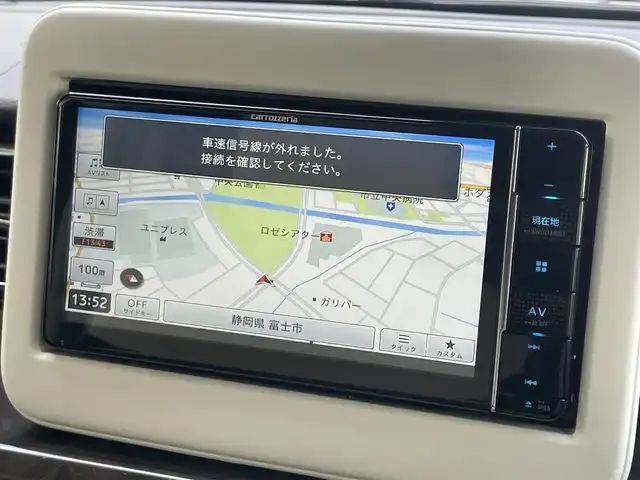 スズキ ラパン モード 静岡県 2021(令3)年 2.7万km ノクターンブルーパール/ホワイト 2トーンルーフ １オーナー/デュアルセンサーブレーキサポート　/社外ナビ　/地デジ　/全方位カメラ　/前席シートヒーター　/オートライト / 純正１４インチAW /デンカク  /ETC /スマートキー  /保証書　/取説
