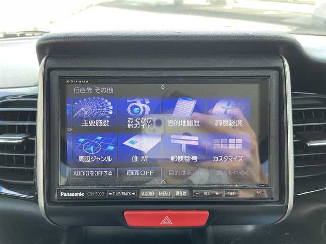 ホンダ Ｎ ＢＯＸ カスタム G ターボパッケージ 三重県 2012(平24)年 12.4万km クリスタルブラックパール 登録時124082km/Strade７インチSDナビ/フルセグ・CD/DVD・HDD・SD・Bluetooth・AM/FM/両側パワースライドドア/パドルシフト/クルーズコントロール/アイドリングストップ/バックカメラ/AUTOライト/革巻きステアリング/ETC/純正フロアマット/純正１５インチアルミホイール/スマートキー/プッシュスタート/スペアキー