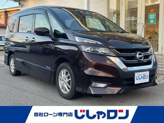 日産 セレナ ハイウェイスター 秋田県 2017(平29)年 13.9万km インペリアルアンバーP (株)IDOMが運営する【じしゃロン秋田店】の自社ローン専用車両になりますこちらは現金またはオートローンご利用時の価格です。自社ローンご希望の方は別途その旨お申付け下さい/エマージェンシーブレーキ/セーフティパックA/踏み間違い衝突防止アシスト/インテリジェントパーキングアシスト/アラウンドビューモニター/フロント＆バックソナー/ふらつき警報/進入禁止標識検知/ステアリングスイッチ/サイド、カーテンエアバッグ/純正SDナビ【CD/DVD/Blu-ray/SD/Bluetooth/HDMI/iPod/Apple CarPlay/android auto】/フリップダウンモニター/バックカメラ/フルセグTV/ハンズフリーオートスライドドア/クルーズコントロール/LEDヘッドライト