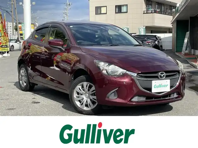 マツダ デミオ 13S 長野県 2017(平29)年 5.4万km ディープクリムゾンマイカ ４WD/スタッドレス積み込み/純正ナビ/・Bluetooth/TV/DVD/CD/AUX/社外ドライブレコーダー前方のみ/ETC/純正フロアマット/布系シート/冷房AC/純正15インチAW/HIDライト/衝突被害軽減システム/電格ミラー/W+サイドエアバッグ/ドアバイザー/スマートキー/取扱説明書