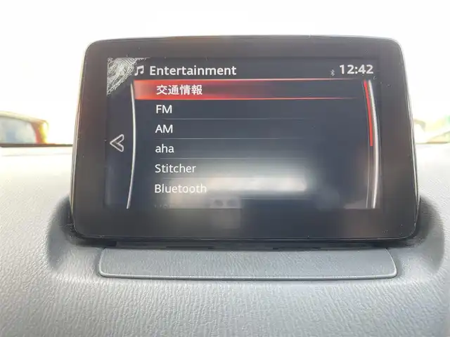 マツダ デミオ 13S 長野県 2017(平29)年 5.4万km ディープクリムゾンマイカ ４WD/スタッドレス積み込み/純正ナビ/・Bluetooth/TV/DVD/CD/AUX/社外ドライブレコーダー前方のみ/ETC/純正フロアマット/布系シート/冷房AC/純正15インチAW/HIDライト/衝突被害軽減システム/電格ミラー/W+サイドエアバッグ/ドアバイザー/スマートキー/取扱説明書