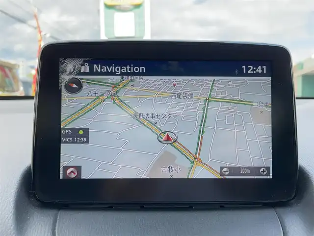 マツダ デミオ 13S 長野県 2017(平29)年 5.4万km ディープクリムゾンマイカ ４WD/スタッドレス積み込み/純正ナビ/・Bluetooth/TV/DVD/CD/AUX/社外ドライブレコーダー前方のみ/ETC/純正フロアマット/布系シート/冷房AC/純正15インチAW/HIDライト/衝突被害軽減システム/電格ミラー/W+サイドエアバッグ/ドアバイザー/スマートキー/取扱説明書