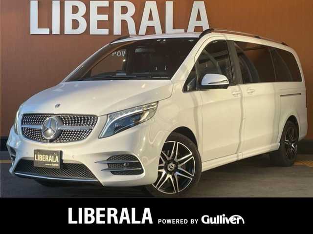 メルセデス・ベンツ Ｖ２２０ d AVG ロング AMGライン 高知県 2022(令4)年 2万km ロッククリスタルホワイト ワンオーナー/純正メモリナビ/【フルセグTV/BT】/社外CD/DVDオーディオ機器/バックカメラ/アラウンドビューモニター/ETC2.0/ドライブレコーダー/Burmesterサウンドシステム/ダブルサンルーフ/両側パワースライドドア/電動リアゲート/ルーフレール/本革レザーシート（黒）/シートヒーター/アクティブブレーキアシスト/ブラインドスポットアシスト/アテンションアシスト/レーンキープアシスト/純正フロアマット/プッシュスタート