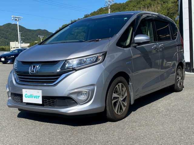 ホンダ フリード＋ ハイブリット EX 兵庫県 2018(平30)年 9.2万km ルナシルバーM 純正７型ナビ/・TV.BT.AM.FM/衝突軽減/レーダークルーズコントロール/バックカメラ/前席シートヒーター/両側パワースライドドア/前後ドラレコ/ビルトインＥＴＣ/前席ゴムマット/ドアバイザー/スペアキー×１