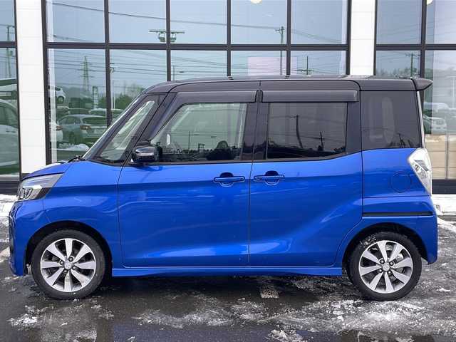 三菱 ｅＫスペース カスタムT e－アシスト 道東・釧路十勝 2018(平30)年 6.3万km 青Ⅱ ・4WD/・純正7インチナビ/（CD USB SD TV)/・両側パワースライドドア/・バックカメラ/・クルーズコントロール/・アイドリングストップ/・横滑り防止装置/・衝突被害軽減ブレーキ/・D席シートヒーター/・社外前方ドライブレコーダー/・社外フロアマット/・プッシュスタート/・HIDヘッドライト/・オートライト/・スマートキー/・純正エンジンスターター/・純正アルミホイール付夏タイヤ積込