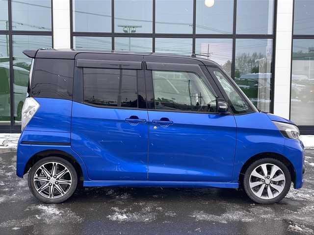 三菱 ｅＫスペース カスタムT e－アシスト 道東・釧路十勝 2018(平30)年 6.3万km 青Ⅱ ・4WD/・純正7インチナビ/（CD USB SD TV)/・両側パワースライドドア/・バックカメラ/・クルーズコントロール/・アイドリングストップ/・横滑り防止装置/・衝突被害軽減ブレーキ/・D席シートヒーター/・社外前方ドライブレコーダー/・社外フロアマット/・プッシュスタート/・HIDヘッドライト/・オートライト/・スマートキー/・純正エンジンスターター/・純正アルミホイール付夏タイヤ積込