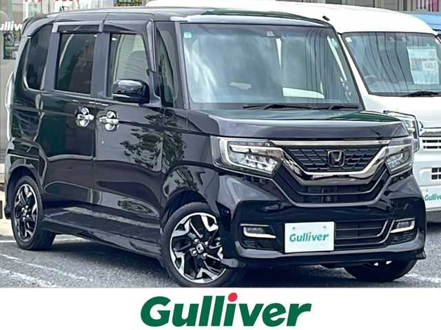 ホンダ Ｎ ＢＯＸ カスタム G L ターボ ホンダセンシング 千葉県 2019(令1)年 3.8万km クリスタルブラックパール 純正８インチナビ　ＶＸＵ－２０７ＮＢｉ　バックカメラ　TV　キャンセラー　CD DVD ETC　前後ドラレコ　パドルシフト　後席サンシェード　両側パワースライド　純正15インチAW　LEDライト
