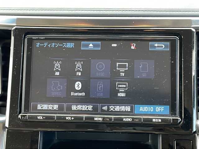 トヨタ アルファードハイブリット X 長野県 2016(平28)年 8.4万km ブラック フルタイム4WD/純正9インチナビ（NSZT-Y66T）/FM・AM・DVD・CD・フルセグテレビ/Bluetooth Audio/純正12.1インチフリップダウンモニター/衝突被害軽減ブレーキ/前後ドライブレコーダー/前後コーナーセンサー/ワイパーデアイサー/AC100V/LEDヘッドライト/オートライト/ドアバイザー/プッシュスタート/スマートキー/スペアキー/保証書/ETC