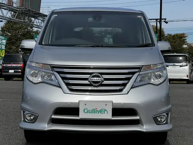 日産 セレナ ハイウェイスター Vセレ+SaftyⅡ 道央・札幌 2016(平28)年 13.3万km ブリリアントシルバー ４WD/純正メーカーOPナビ/AM/FM/DVD/BT/フルセグ/衝突被害軽減ブレーキ/横滑り防止装置/クルーズコントロール/レーンキープアシスト/クリアランスソナー/バックカメラ/サイドカメラ/フロントカメラ/全方位カメラ/アイドリングストップ/ECOMODE/両側パワースライドドア/前席シートヒーター/革巻きステアリング/ステアリングリモコン/プッシュスタート/スマートキー/LEDヘッドライト/オートライト/フォグランプ/電動格納ミラー/ウィンカーミラー/純正フロアマット/純正エンスタ/ドアバイザー