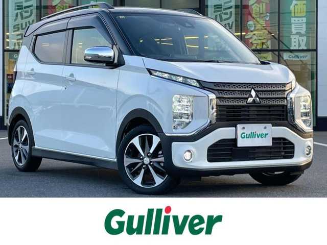 三菱 ｅＫクロス T プレミアム 岡山県 2023(令5)年 1.4万km アメジストブラック/シルキーホワイト 登録時走行距離　13937km/ワンオーナー/ルーフレール/純正9インチナビ/　(CD/フルセグTVTV/Bluetooth)/全方位カメラ/クルーズコントロール(追従走行あり)/衝突被害軽減システム/車線逸脱警報/車線逸脱防止支援/コーナーセンサー/MI-PILOT（高速道路同一車線支援技術）/先行車発進お知らせ/道路標識認識表示/ふらつき警報/ドライブレコーダー/ETC/シートヒーター（D・N席）/ステアリングヒーター/革巻きステアリング/ステアリングスイッチ/純正LEDヘッドライト/フォグライト/オートライト/ヘッドライトレベライザー/プッシュスタート/スマートキー/パドルシフト/アイドリングストップ/純正アルミホイール 15インチ/ドアバイザー/電動格納ミラー/純正フロアマット/横滑防止装置/盗難防止装置/取扱説明書/新車時整備手帳（保証書）