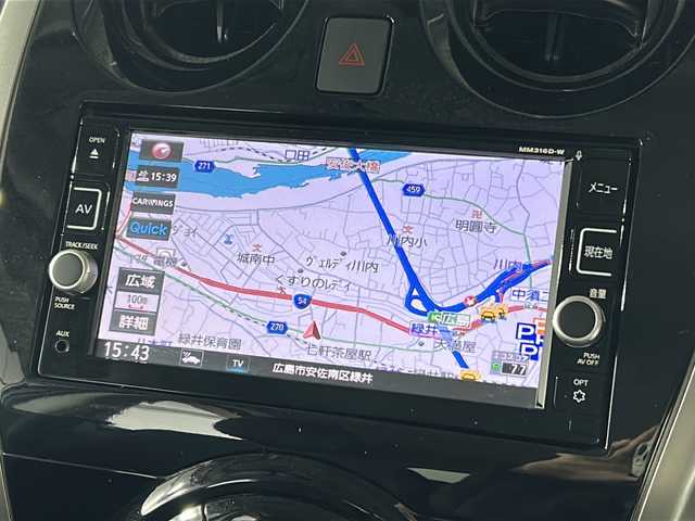 日産 ノート e－パワー X モード・プレミア 広島県 2017(平29)年 6.8万km ダークメタルグレー 禁煙車/純正ナビ/（Bluetooth/SD/CD/DVD/AUX/フルセグTV)/バックカメラ/前方ドライブレコーダー/ETC/純正15インチアルミホイール/純正フロアマット/純正ドアバイザー/LEDヘッドライト/フォグランプ/オートライト/横滑り防止装置/衝突被害軽減ブレーキ/レーンキープアシスト/スマートキー/プッシュスタート