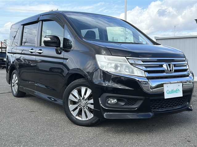 ホンダ ステップワゴン スパーダ Z インターナビセレ 秋田県 2012(平24)年 7.4万km プレミアムスパークルブラックパール 純正メモリナビ/純正CD、DVD、TV/両側パワースライドドア/純正後席モニター/純正16インチAW/バックカメラ/スペアキー/社外15インチAWスタッドレス積込み/取説、保証書