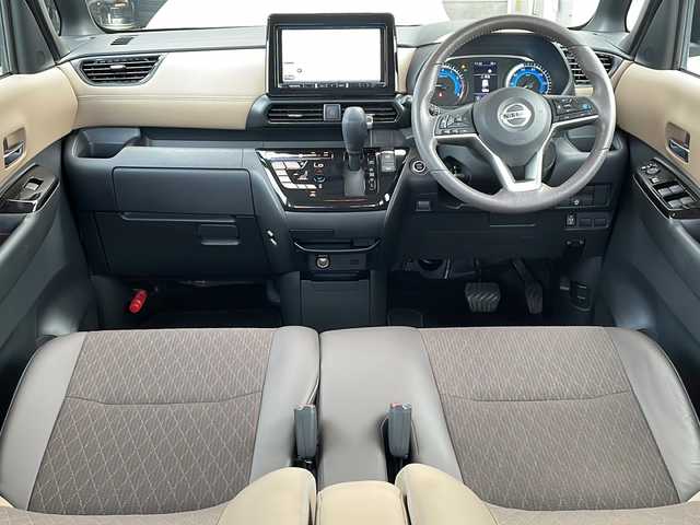 日産 ルークス HWS X プロパイロットED 栃木県 2020(令2)年 1.9万km ホワイトパール ワンオーナー/Carrozzeria9インチナビ/(Bluetooth/CD/DVD/ipod/AUX)/フルセグTV/インテリジェントアラウンドビューモニター/衝突被害軽減システム/追従型クルーズコントロール/両側パワースライドドア/ハンズフリースライドドア/ブラウンハーフレザーシート/リアサンシェード/本革巻きステアリング/プラズマクラスター搭載リアシーリングファン/プッシュスタート/スマートキー/ドアバイザー/純正アルミホイール/LEDヘッドライト