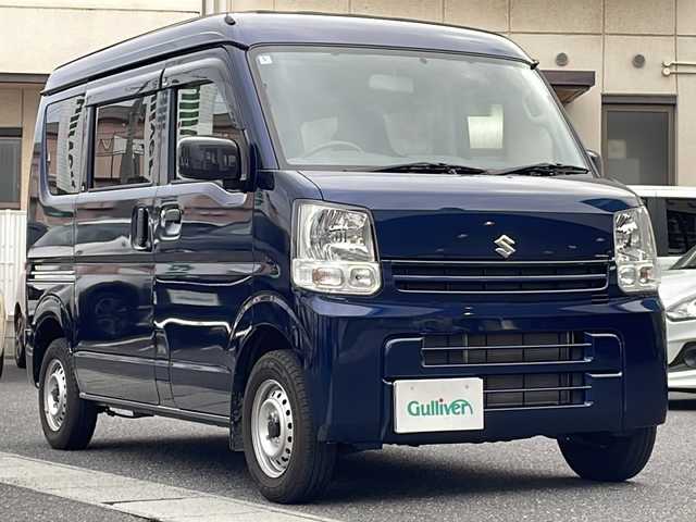 スズキ エブリイ PA リミテッド 岡山県 2023(令5)年 3.5万km ノクターンブルーパール 登録時走行距離34747km/純正SDナビ/(AM/FM/DISC/TV/BT)/ETC/バックカメラ/MTモード付AT/リモコンキー/スペアキー/キセノンヘッドライト/純正１２インチアルミホイール/パワーステアリング/パワーウィンドウ/保証書/記録簿/取扱説明書