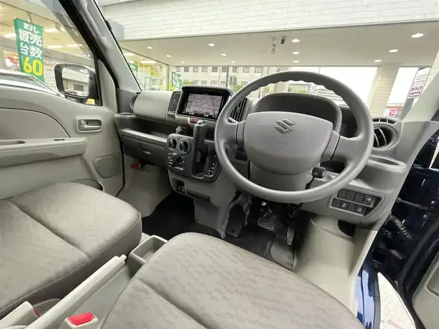 スズキ エブリイ PA リミテッド 岡山県 2023(令5)年 3.5万km ノクターンブルーパール 登録時走行距離34747km/純正SDナビ/(AM/FM/DISC/TV/BT)/ETC/バックカメラ/MTモード付AT/リモコンキー/スペアキー/キセノンヘッドライト/純正１２インチアルミホイール/パワーステアリング/パワーウィンドウ/保証書/記録簿/取扱説明書