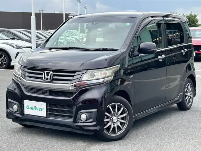 ホンダ Ｎ ＷＧＮ カスタム G ターボパッケージ 奈良県 2014(平26)年 5.9万km プレミアムゴールドパープルパール ワンオーナー　/エンジンスタートボタン/メモリナビ/純正ナビ　/バックカメラ　/ＣＤ再生　/Bluetooth／iPod／AUX　　/パドルシフト/衝突被害軽減システム　（CTBA）/クルーズコントロール/前後ドライブレコーダー/ハーフレザーシート　/純正フロアマット　/純正アルミホイール/スマートキー/スペアキー　