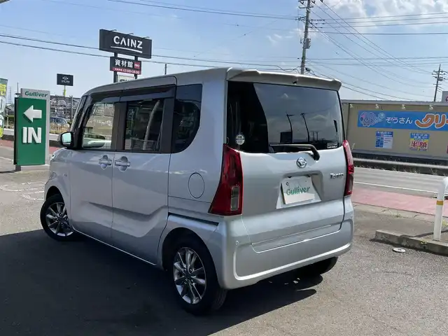ダイハツ タント X 群馬県 2021(令3)年 1.9万km ブライトシルバーメタリック 純正SDナビ（Bluetooth、CD、USB、DVD、SD）/フルセグTV/片側パワースライドドア/プリクラッシュ/ABS/横滑り防止装置/前後コーナーセンサー/バックカメラ/レーンキープアシスト/W＋サイドエアバッグ/純正前方ドライブレコーダー/アイドリングストップ/運転席、助手席シートヒーター/社外ETC/プッシュスタート/スマートキー/純正フロアマット/保証書/取扱説明書