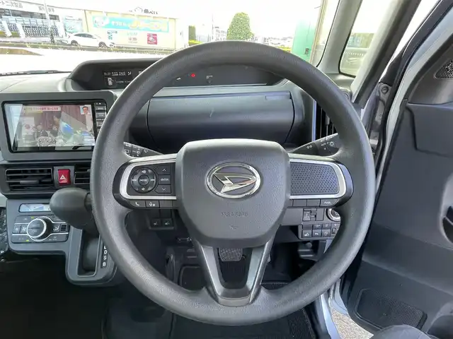 ダイハツ タント X 群馬県 2021(令3)年 1.9万km ブライトシルバーメタリック 純正SDナビ（Bluetooth、CD、USB、DVD、SD）/フルセグTV/片側パワースライドドア/プリクラッシュ/ABS/横滑り防止装置/前後コーナーセンサー/バックカメラ/レーンキープアシスト/W＋サイドエアバッグ/純正前方ドライブレコーダー/アイドリングストップ/運転席、助手席シートヒーター/社外ETC/プッシュスタート/スマートキー/純正フロアマット/保証書/取扱説明書