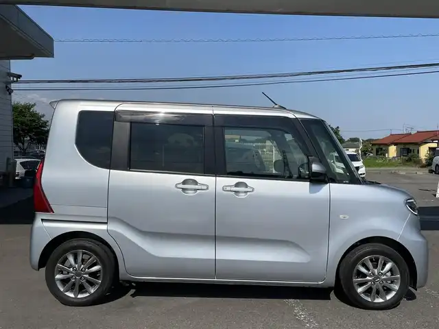ダイハツ タント X 群馬県 2021(令3)年 1.9万km ブライトシルバーメタリック 純正SDナビ（Bluetooth、CD、USB、DVD、SD）/フルセグTV/片側パワースライドドア/プリクラッシュ/ABS/横滑り防止装置/前後コーナーセンサー/バックカメラ/レーンキープアシスト/W＋サイドエアバッグ/純正前方ドライブレコーダー/アイドリングストップ/運転席、助手席シートヒーター/社外ETC/プッシュスタート/スマートキー/純正フロアマット/保証書/取扱説明書