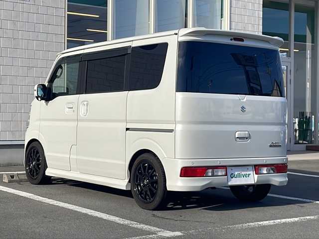 スズキ エブリィ ワゴン PZターボ スペシャル 静岡県 2021(令3)年 5.7万km パールホワイト 社外ナビ/地デジTV/社外CD/DVD/Bluetooth/バックカメラ/両側パワースライドドア/レーダーブレーキサポート/レーンキープアシスト/ローダウン/社外15インチAW/　【純正AW積み込み】/スマートキー/ドライブレコーダー