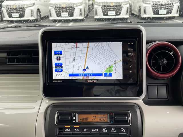 スズキ スペーシア HYBRID X 千葉県 2023(令5)年 1.5万km ピュアホワイトP ナビAVN-LS02W バックカメラ 両側パワースライドドア 温シート ETC BT フルセグ USB デュアルカメラセーフティサポート スマートキー アイドリングストップ レーンアシスト マット
