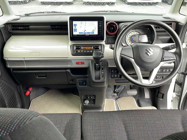 スズキ スペーシア HYBRID X 千葉県 2023(令5)年 1.5万km ピュアホワイトP ナビAVN-LS02W バックカメラ 両側パワースライドドア 温シート ETC BT フルセグ USB デュアルカメラセーフティサポート スマートキー アイドリングストップ レーンアシスト マット