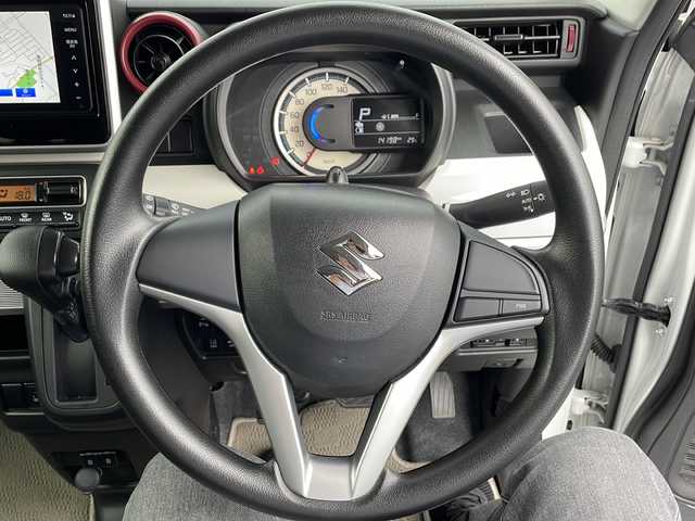 スズキ スペーシア HYBRID X 千葉県 2023(令5)年 1.5万km ピュアホワイトP ナビAVN-LS02W バックカメラ 両側パワースライドドア 温シート ETC BT フルセグ USB デュアルカメラセーフティサポート スマートキー アイドリングストップ レーンアシスト マット