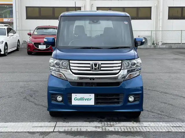 ホンダ Ｎ ＢＯＸ 2トーン カスタム SSパッケージ 群馬県 2015(平27)年 3万km プレミアムダイナミックブルーパール 純正ナビ/ワンセグTV・CD・DVD・BT・SD・Ipod・USB/純正フリップダウンモニター/Bカメラ/ETC/両側パワスラ/オートライト/プッシュスタート/ステアリングリモコン/純正アルミホイール/純正フロアマット