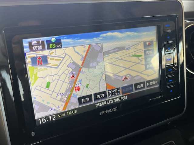 スズキ スペーシア カスタム HYBRID XS 茨城県 2020(令2)年 4万km ブリスクブルーM 社外ＳＤナビ/（FM/AM/BT/フルセグTV/iPod)/デュアルカメラブレーキサポート/アダプティブクルーズコントロール /両側パワースライドドア/前後ドレイブレコーダー/電動格納ウィンカーミラー/D席シートヒーター/スペアキー1本/ハーフレザーシート/純正アルミホイール/純正フロアマット