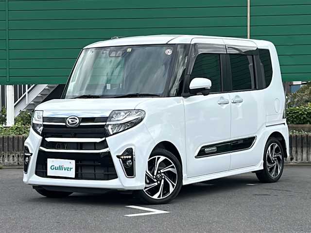 ダイハツ タント カスタム RS スタイルセレクション 茨城県 2022(令4)年 1.6万km シャイニングホワイトパール 社外7インチナビ/Bluetooth/TV/CD/DVD/全周囲カメラ/バックカメラ/サイドカメラ/フロントカメラ/衝突被害軽減システム/横滑り防止装置/盗難防止装置/両側パワースライドドア/ピラーレス/ハーフレザーシート/シートヒーター/運転席ロングスライドシート/LEDヘッドライト/オートライト/オートマチックハイビーム/コーナーセンサー/オートホールド/アイドリングストップ/ETC/プッシュスタート/スマートキー/禁煙車