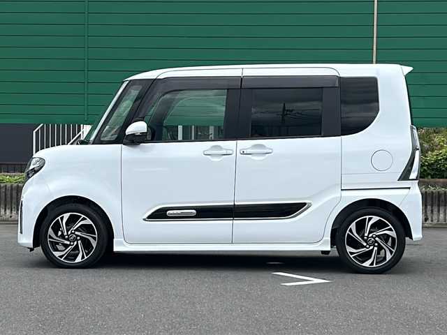 ダイハツ タント カスタム RS スタイルセレクション 茨城県 2022(令4)年 1.6万km シャイニングホワイトパール 社外7インチナビ/Bluetooth/TV/CD/DVD/全周囲カメラ/バックカメラ/サイドカメラ/フロントカメラ/衝突被害軽減システム/横滑り防止装置/盗難防止装置/両側パワースライドドア/ピラーレス/ハーフレザーシート/シートヒーター/運転席ロングスライドシート/LEDヘッドライト/オートライト/オートマチックハイビーム/コーナーセンサー/オートホールド/アイドリングストップ/ETC/プッシュスタート/スマートキー/禁煙車