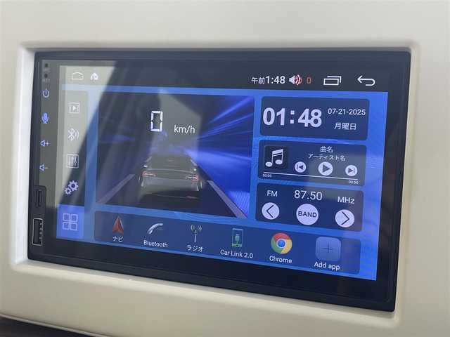 スズキ ラパン ＬＣ X 群馬県 2023(令5)年 1.3万km ソフトベージュメタリック 衝突被害軽減ブレーキ　社外７インチディスプレイオーディオ　バックカメラ　ＬＥＤライト　ハーフレザーシート　シートヒーター　純正１４インチＡＷ　ステアリングリモコン　スマートキー　プッシュスタート　禁煙