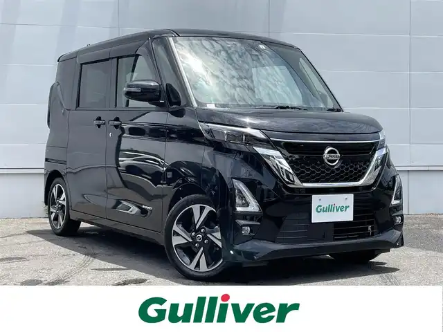 日産 ルークス HWS Gターボ プロパイロットED 佐賀県 2022(令4)年 2.7万km ブラック プロパイロット/エマージェンシーブレーキ/インテリジェントクルーズコントロール/ソナー/純正ナビ/・フルセグTV/BT/CD/インナーミラー型アラウンドビューモニター/純正15インチAW/LEDヘッドライト/フォグランプ/オートライト/電動パーキングスイッチ/ステアリングスイッチ/ドライブレコーダー(DRY-ST1700)/プッシュスタート/ETC/電動格納ミラー/スペアキー×１/取扱説明書/保証書