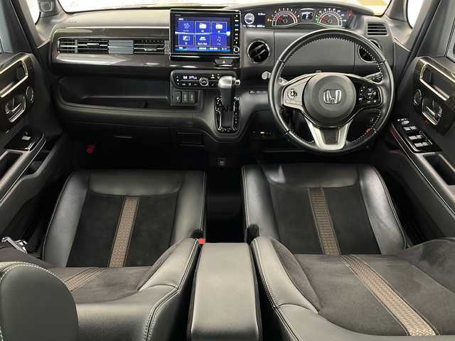 ホンダ Ｎ ＢＯＸ カスタム G EX ターボ ホンダセンシング 新潟県 2019(令1)年 3.6万km プレミアムグラマラスブロンズP 4WD/純正8インチSDナビ(VXU-195NBi)/CD/DVD/BT/フルセグテレビ/SDミュージックサーバー/バックカメラ/ETC/ドライブレコーダー/衝突被害軽減ブレーキ/レーンキープアシスト/レーダークルーズコントロール/半革シート/シートヒーター /ミラーヒーター/両側パワースライドドア/パドルシフト/ステアリングスイッチ/スマートキー/プッシュスタート/LEDヘッドライト/オートライト/オートハイビーム/フォグランプ/社外14インチアルミホイール/純正15インチAW夏タイヤ車載