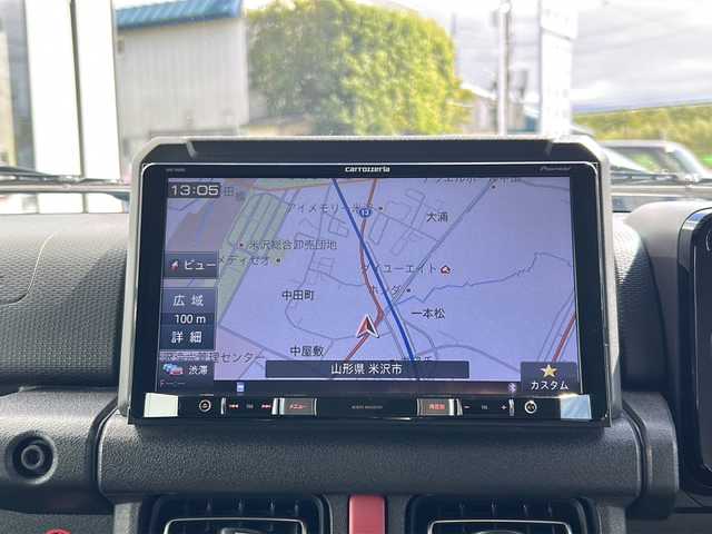 スズキ ジムニー XC 山形県 2019(平31)年 2.4万km ブリスクブルーM デュアルセンサーブレーキサポート/４WD/社外SDナビ/（AM/FM/TV/BT/IPOD/CD/DVD)/バックカメラ/クルーズコントロール/レーンキープアシスト/DN席シートヒーター/ステアリングスイッチ/ドアバイザー/インチアップ/社外マフラー/社外足回り/電動格納ウインカーミラー/フォグランプ/保証書/取扱説明書/スマートキー×２