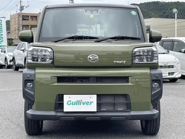 ダイハツ タフト G 広島県 2022(令4)年 0.4万km フォレストカーキメタリック ワンオーナー/メモリナビ/フルセグテレビ/Bluetooth/CD/DVD/バックカメラ/アイドリングストップ/シートヒーター/ガラスルーフ/ウィンカーミラー/ドアバイザー/プッシュスタート/ETC/LEDヘッドライト/衝突被害軽減システム/電動格納ミラー