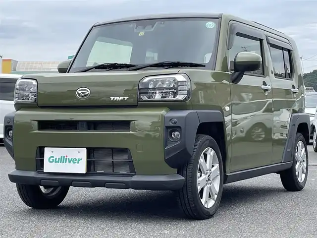 ダイハツ タフト G 広島県 2022(令4)年 0.4万km フォレストカーキメタリック ワンオーナー/メモリナビ/フルセグテレビ/Bluetooth/CD/DVD/バックカメラ/アイドリングストップ/シートヒーター/ガラスルーフ/ウィンカーミラー/ドアバイザー/プッシュスタート/ETC/LEDヘッドライト/衝突被害軽減システム/電動格納ミラー