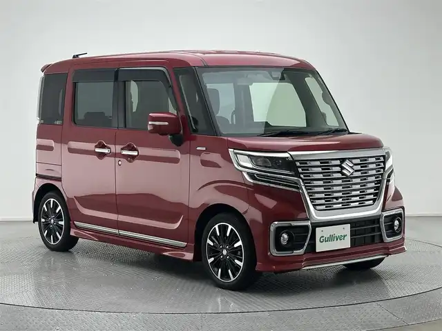 スズキ スペーシア カスタム HYBRID XS 兵庫県 2018(平30)年 3.6万km フェニックスレッドパール 純正8インチSDナビ/(CD/DVD/SD/Bluetooth/フルセグ）　/両側パワースライドドア　/純正フロアマット　/ハーフレザーシート　/シートヒーター　/アイドリングストップ　/サーキュレーター　/LEDヘッドライト　/ドアバイザー　/クリアランスソナー/レーンキープアシスト/純正15インチアルミホイール/LEDフォグランプ