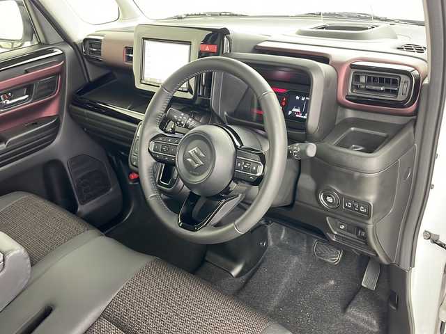 スズキ スペーシア カスタム HYBRID XS 道央・札幌 2024(令6)年 0.7万km ピュアホワイトP ・4WD/・純正ナビ&CD&DVD&SD&BT&TV/・両側パワースライドドア/・スズキセーフティサポート/・レーダークルーズコントロール/・コーナーセンサー/・ヘッドアップディスプレイ/・アイドリングストップ/・横滑り防止装置/・前席シートヒーター/・ステアリングヒーター/・LEDヘッドライト/・オートライト/・スマートキー