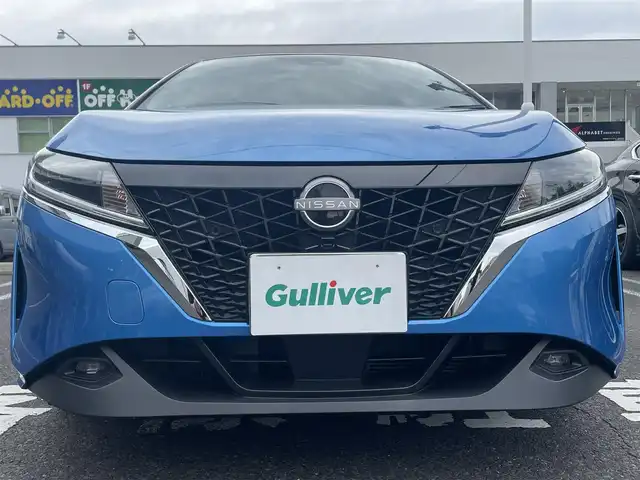 日産 ノート X 長崎県 2021(令3)年 1.8万km ビビットブルー / スーパーブラック 2トーン ワンオーナー/純正ナビ/・AM/FM/BT/CD/フルセグTV/バックカメラ/ステアリングスイッチ/AUTO HOLD/LDA/エマージェンシーブレーキ/標識検知/駐車支援/車速連動ワイパー/ウェルカムヘッドライト/前方ドライブレコーダー/ビルトインETC/電動格納ウィンカーミラー/フロアマット/ドアバイザー/保証書/取扱説明書/ナビ取扱説明書/スペアキー