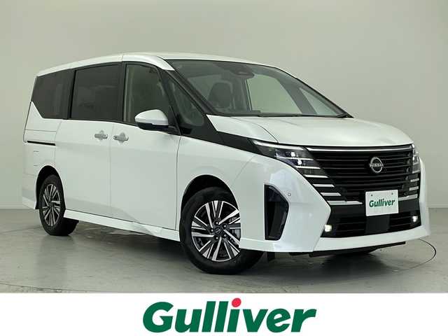 日産 セレナ e－パワー ハイウェイスター V 愛知県 2025(令7)年 0.1万km未満 プリズムホワイト 登録時未使用車/登録時7キロ/e-POWER　ハイウエイスターV　ヘッドランプ オートレベライザー+アダプティブLEDヘッドライトシステム+インテリジェント アラウンドビューモニター（移動物 検知機能付）+インテリジェント ルームミラー+アドバンスドドライブアシストディスプレイ（12.3インチカラーディスプレイ）+統合型インターフェースディスプレイ+ワイヤレス充電器+6スピーカー+NissanConnectナビゲーションシステム（地デジ内蔵）+車載通信ユニット（TCU［Telematics Control Unit］）+ETC2.0ユニット（ビルトインタイプ）+ドライブレコーダー（前後セット）+プロパイロット（ナビリンク機能付）+プロパイロット緊急停止支援システム（SOSコール機能付）+SOSコール（488/400円）後席専用モニターHDMI NissanConnectナビ付車用(125/400円)