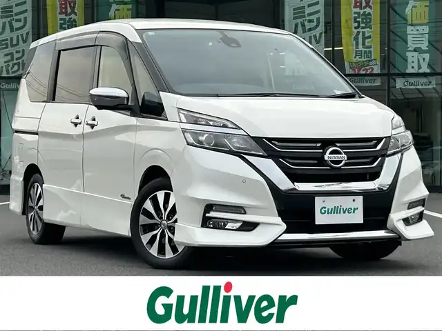 日産 セレナ ハイウェイスター 岡山県 2016(平28)年 7.6万km ブリリアントホワイトパール 登録時走行距離75335km/純正10インチナビ/フルセグTV(AM/FM/CD/DVD/Bluetooth)/純正11インチフリップダウンモニター/両側パワースライドドア/アラウンドビューモニター/ビルトインETC/ドライブレコーダー/インテリジェントルームミラー/プロパイロット/・インテリジェントクルーズコントロール/・車線逸脱防止支援システム/クリアランスソナー/衝突軽減ブレーキ/横滑り防止装置/オートマチックハイビーム/アイドリングストップ/電子パーキングブレーキ/オートブレーキホールド/16インチ純正AW/純正フロアマット
