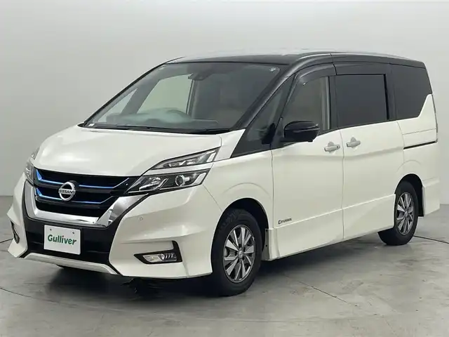 日産 セレナ e－パワー ハイウェイスター V 福岡県 2019(令1)年 3.2万km ブリリアントホワイトパール 2トーン 後席モニター　/純正ナビ　/全方位カメラ　/ＥＴＣ　/ドラレコ　/デジタルルームミラー　/ＡＣＣ　/プロパイロット/コーナーセンサー　/エマージェンシーブレーキ　/レーンキープ　/パーキングアシスト　/両側電動スライドドア