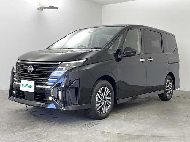 日産 セレナ e－パワー ハイウェイスター V 兵庫県 2025(令7)年 0.1万km未満 ダイヤモンドブラック ・NissanConnectナビゲーションシステム/（フルセグ・BT・Apps・HDMI）/・後席専用モニターHDMI NissanConnectナビ付車用/・ヘッドランプ オートレベライザー/・アダプティブLEDヘッドライトシステム/・インテリジェント アラウンドビューモニター（移動物 検知機能付）/・インテリジェント ルームミラー/・アドバンスドドライブアシストディスプレイ（12.3インチカラーディスプレイ）/・統合型インターフェースディスプレイ/・ワイヤレス充電器/・ETC2.0ユニット（ビルトインタイプ）/・ドライブレコーダー（前後セット）/・プロパイロット（ナビリンク機能付）/・プロパイロット緊急停止支援システム（SOSコール機能付）/・BSM/・両側パワースライドドア/・純正16インチアルミホイール